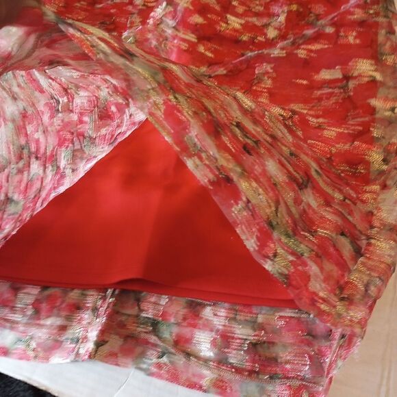 Wolven mesh overlay pleated knee length skirt - Picture 6 of 13